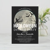 満月のクロウ & バット ハロウィンパーティー 招待状 (スタンド正面)