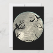 満月のクロウ & バット ハロウィンパーティー 招待状 (裏面)