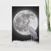 満月のグレー・ヘロン カード (正面)