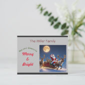 満月のサンタとトナカイ シーズンポストカード (スタンド正面)