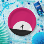 満月のゾンビシルエット ペーパープレート (パーティー)