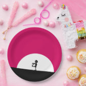 満月のゾンビシルエット ペーパープレート (パーティー)