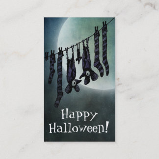 満月のハロウィンのおもしろいなこうもり 名刺