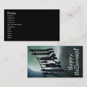 満月のハロウィンのおもしろいなこうもり 名刺 (正面/裏面)