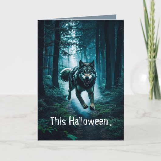 満月のハロウィンカードに気をつけろ シーズンカード (正面)