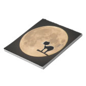 満月のハロウィーンのゴシック様式の黒猫 ノートパッド (回転)