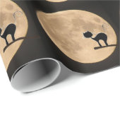 満月のハロウィーンのゴシック様式の黒猫 ラッピングペーパー (ロールコーナー)