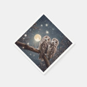 満月のフクロウ スタンダードカクテルナプキン (角)