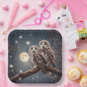 満月のフクロウ ペーパープレート (パーティー)
