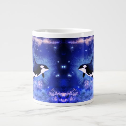 満月のマグカップにクジラ ジャンボコーヒーマグカップ (正面)