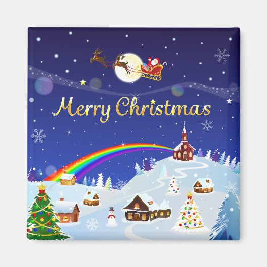 満月のメリークリスマス マグネット (正面)