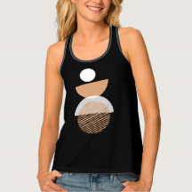 満月のモダン抽象芸術白、ベージュ、黒