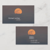 満月のモノグラムビジネスプロフィールカード 名刺 (正面/裏面)