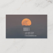 満月のモノグラムビジネスプロフィールカード 名刺 (裏面)
