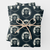 満月のヴィンテージホラーと人間不気味狼男 ラッピングペーパーシート (インサイチュ)