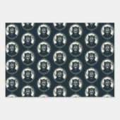 満月のヴィンテージホラーと人間不気味狼男 ラッピングペーパーシート (正面)