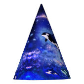 満月の上のキラークジラパーティーハット絵を描- パーティーハット (正面)