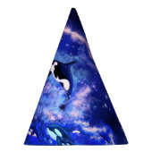 満月の上のキラークジラパーティーハット絵を描- パーティーハット (右)