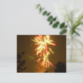 満月の下での花火 ポストカード (スタンド正面)