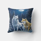 満月の下でオオカミたち。 クッション (裏面)