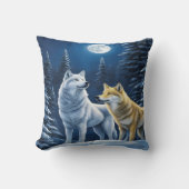 満月の下でオオカミたち。 クッション (正面)