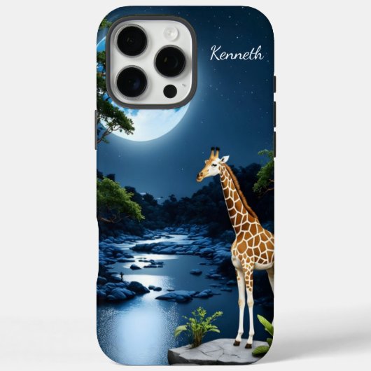 満月の下でキリン Case-Mate iPhoneケース (裏面)