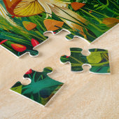 満月の下でハラタケ科のキノコを飛ばす ジグソーパズル (側面)