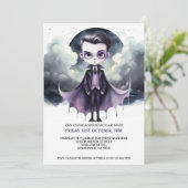 満月の下でハロウィンのかわいい吸血鬼 招待状 (スタンド正面)