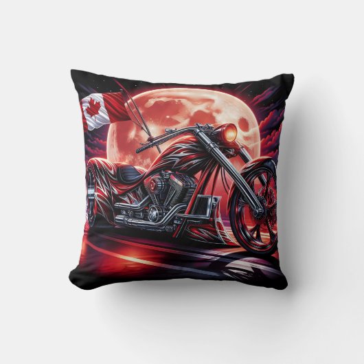 満月の下で印象的なカナダのオートバイ クッション