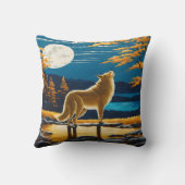 満月の下で吠える狼 クッション (裏面)