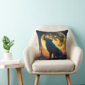 満月の下で夜鳴るファンタジー風景 クッション (椅子)