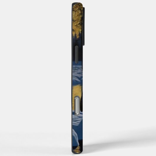 満月の下で川のそばでハウリングオ凍っていオカミ Case-Mate iPhoneケース (裏面 / 右)