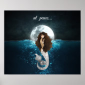 満月の下で平和に暮らす美しい人魚 ポスター (正面)