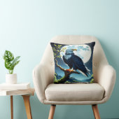 満月の下で枝に止まったワシ クッション (椅子)