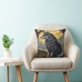 満月の下で真夜中の吠え声。 クッション (椅子)