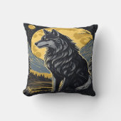 満月の下で真夜中の吠え声。 クッション (正面)