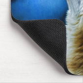 満月の下で遠ぼえしているオオカミ マウスパッド (コーナー)