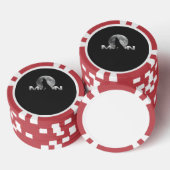 満月の下で響く狼の雄叫び ポーカーチップ (積み重ね)