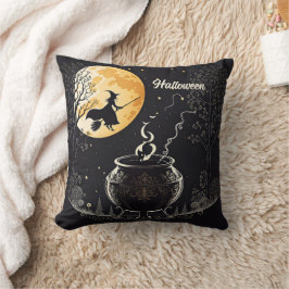 満月の下で魔女がポーションを作る クッション
