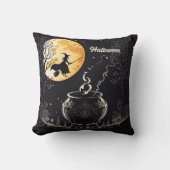 満月の下で魔女がポーションを作る クッション (正面)