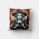 満月の下で魔法を育てる クッション (正面)