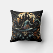 満月の下に人馬が集まる クッション (裏面)