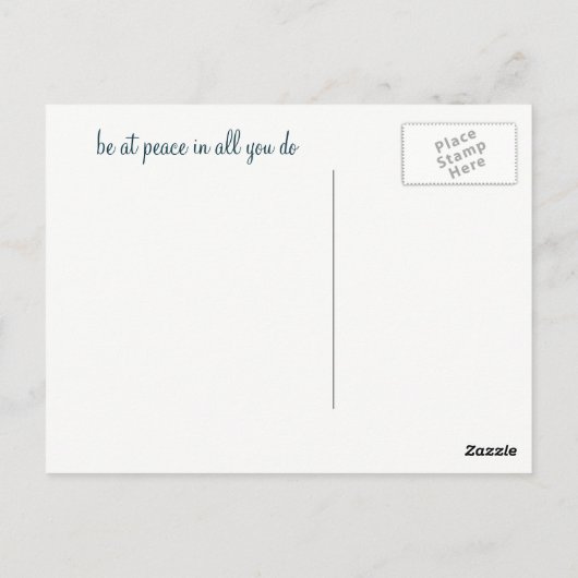 満月の下に坐っている平和~のチャーミングなキツネ ポストカード (裏面)