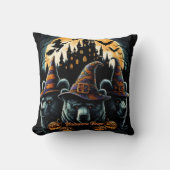 満月の下に生える魔女帽子 クッション (正面)