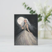 満月の下に立つ ポストカード (スタンド正面)