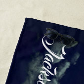 満月の下のオオカミ ビーチタオル (インサイチュ)