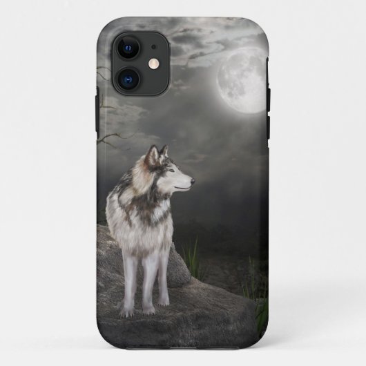 満月の下のオオカミ Case-Mate iPhoneケース (裏面)
