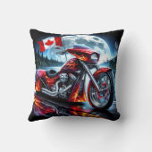 満月の下のカナダのオートバイクルージング クッション (裏面)