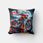満月の下のカナダのオートバイクルージング クッション (正面)