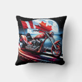 満月の下のカナダのオートバイクルージング クッション (裏面)